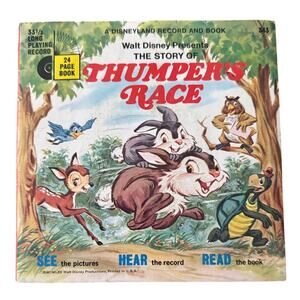 Vintage-Thumper's Race (Disney 1970-33 1/3 rpm) Record/Book